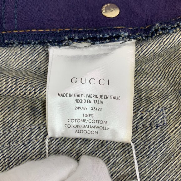 JW0495 Gucci dark blue cotton horsebit denim skirt 38 S size - Picture 7 of 7